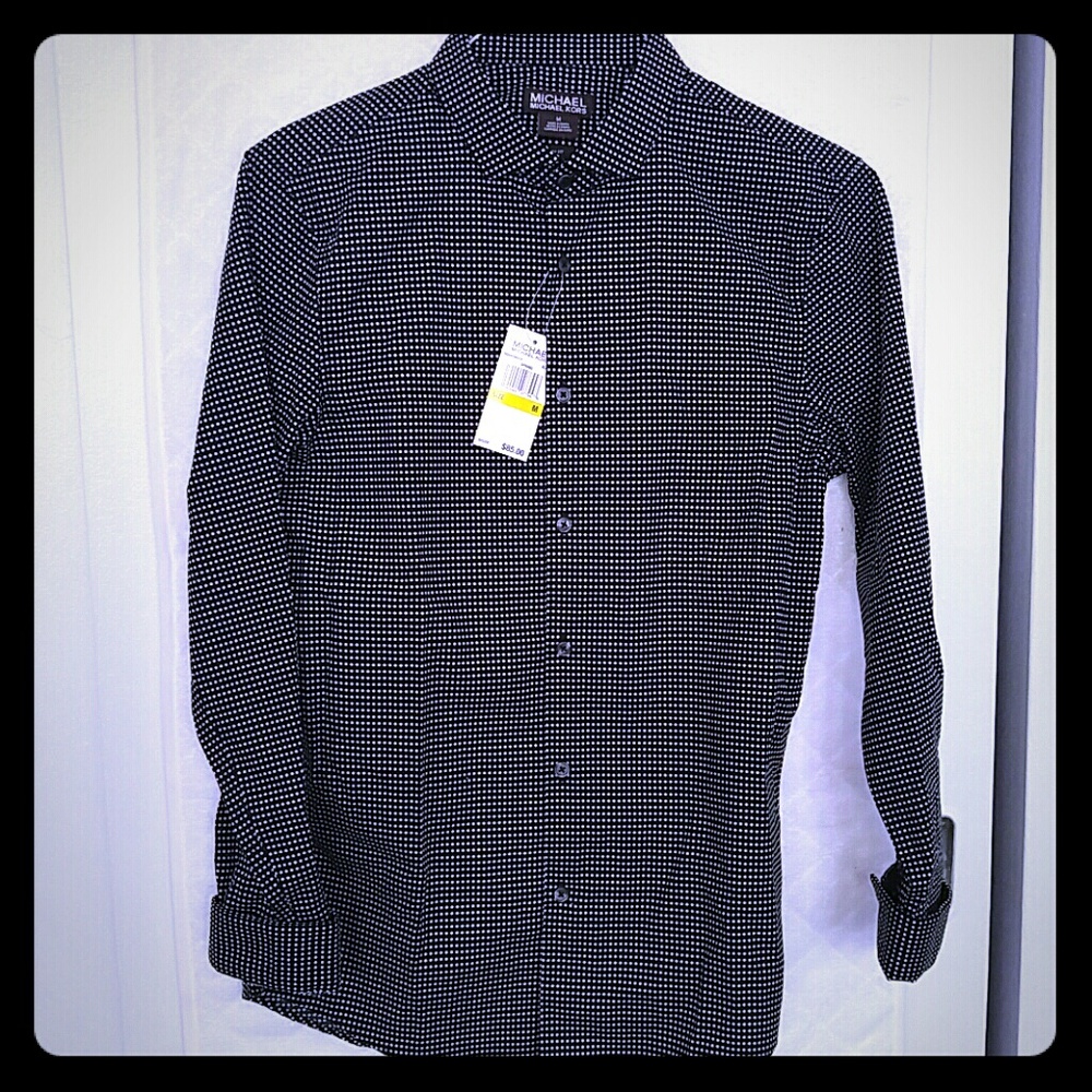 Michael Kors: Black Slim Fit Dress Shirt (size M)